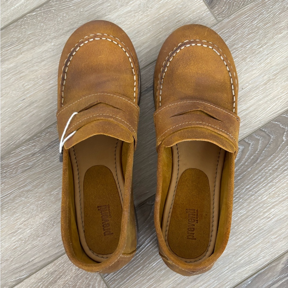 Preventi LaDonna Brown Leather Loafer Shoes Made in Italy Women’s Size EU 37